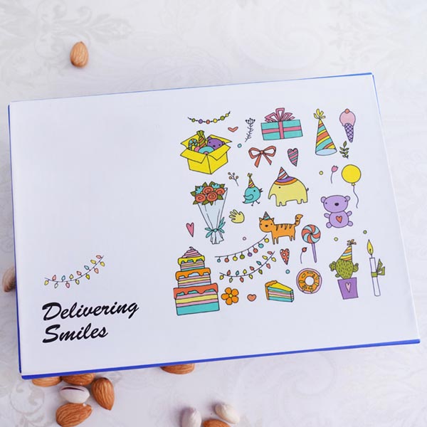 AD Rakhi with Sweets and Dryfruits Signature Box