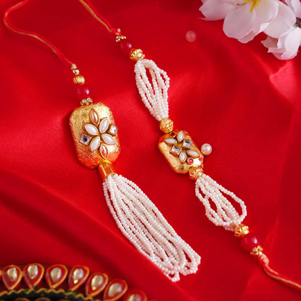 Send Kundan And Pearl Bhaiya Bhabhi Rakhi Online Rakhibazaar Com