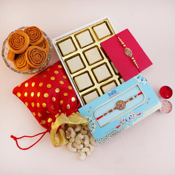 Two Designer Rakhi Hamper for Brothers