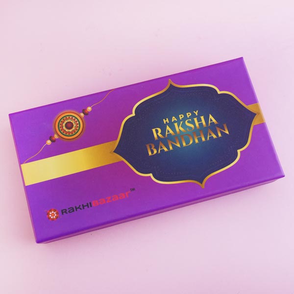 Designer Rakhi and Chocolates with Snacks