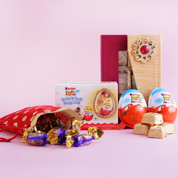Two Kids Rakhi with Chocolates and Cookies
