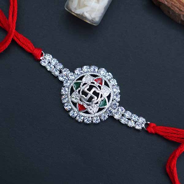 Swastika Silver Rakhi
