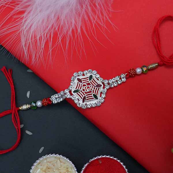 Floral Silver Rakhi