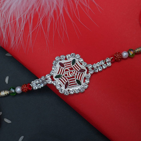 Floral Silver Rakhi