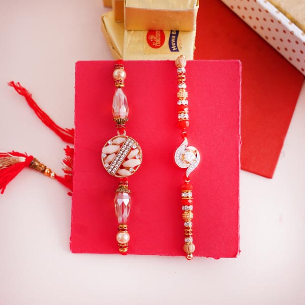 Two Golden Rakhi Hamper for Brothers