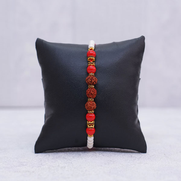 Rudraksha Rakhi with Jade Plant and Chocolates