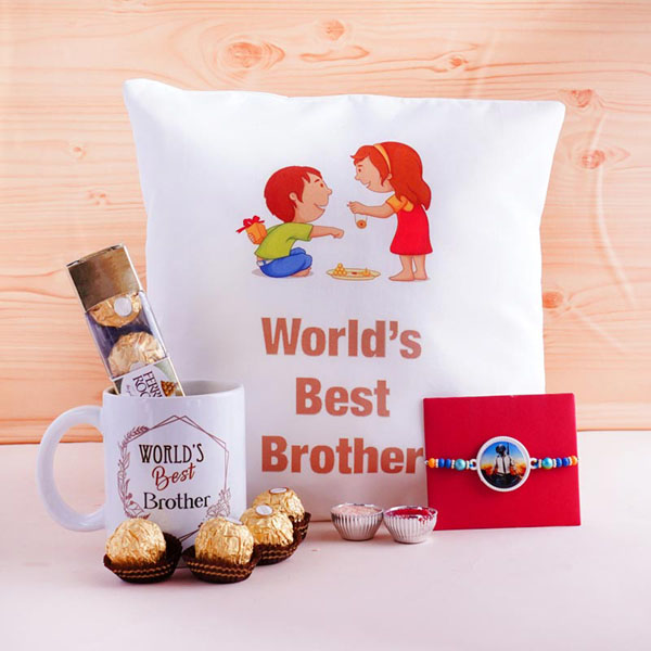 Pubg Rakhi with Cushion and Mug Combo