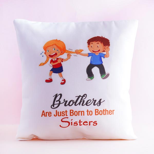 Two Rakhis With Cushion Combo