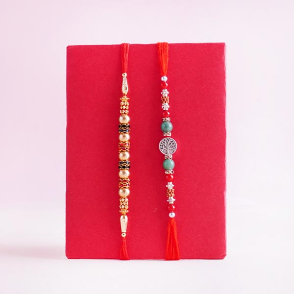 Two Rakhis With Cushion Combo