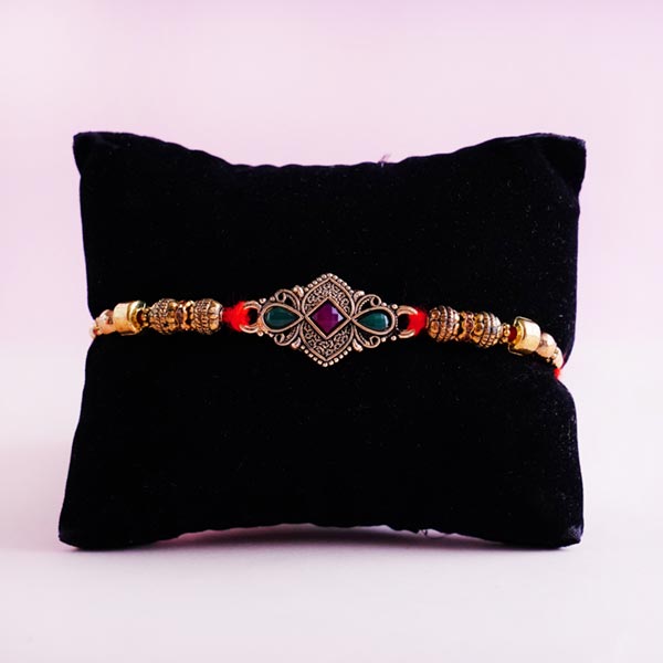 Traditional Rakhi with Cushion Combo
