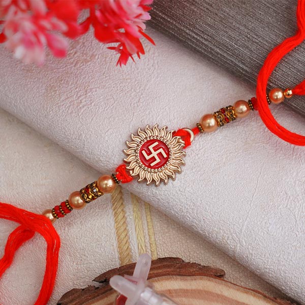 Golden Swastika Rakhi