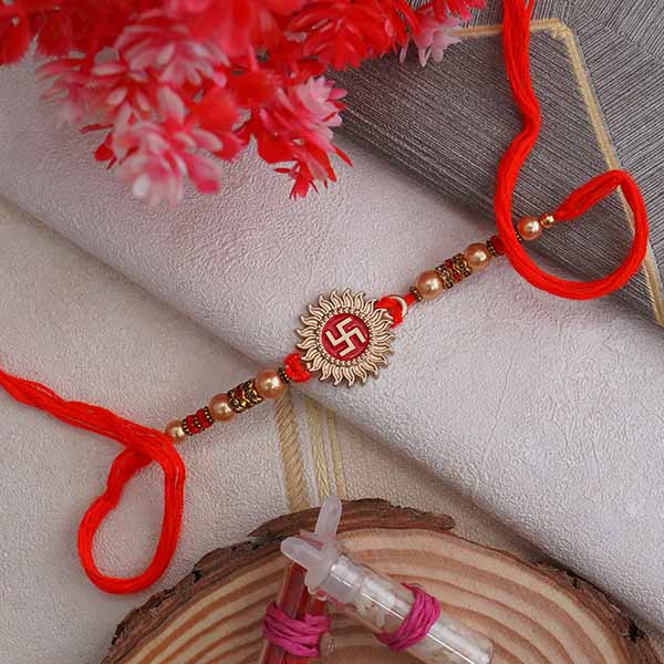 Golden Swastika Rakhi