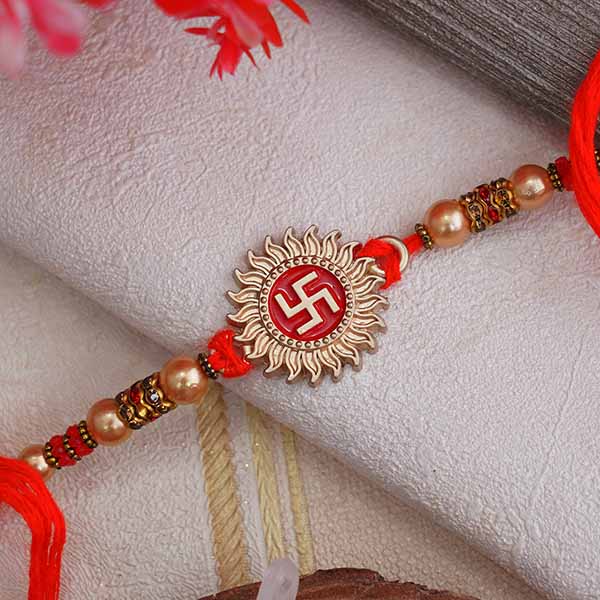 Golden Swastika Rakhi