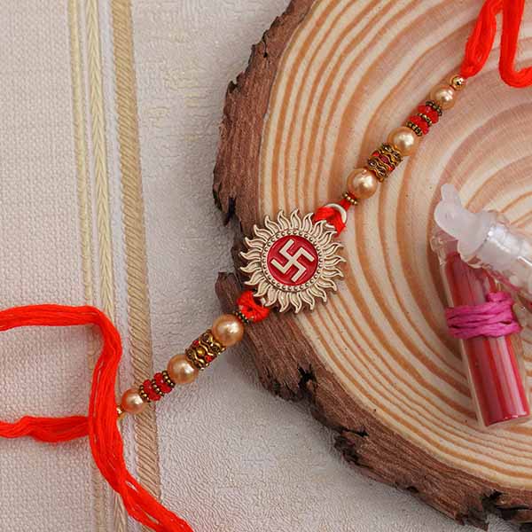 Golden Swastika Rakhi