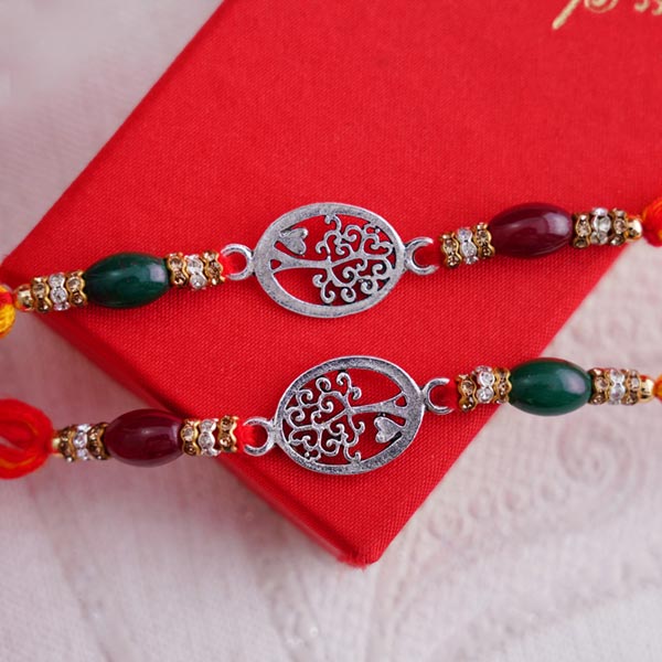 Set of Two Silver Rakhi