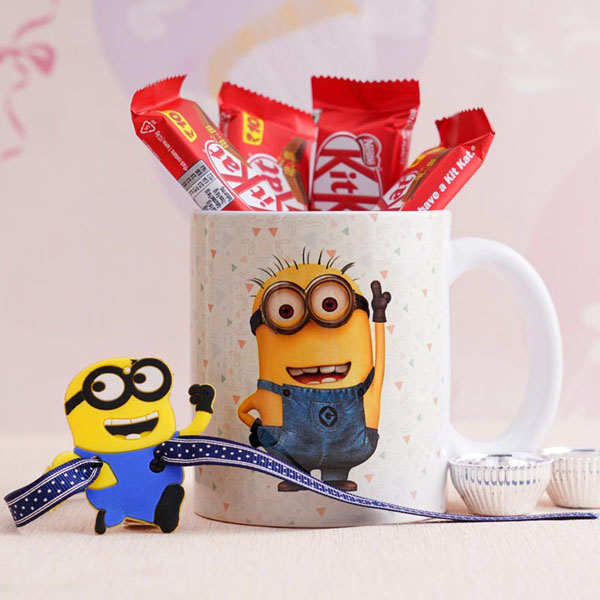 Minion Kids Rakhi and Chocolates