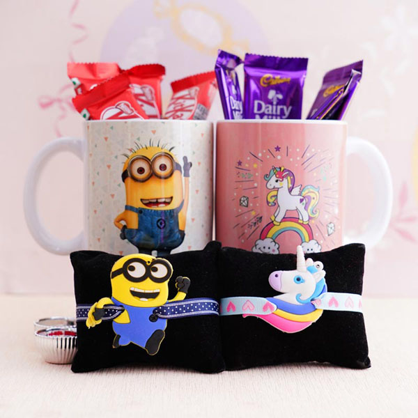 Unicorn and Minion Kids Rakhi Combo