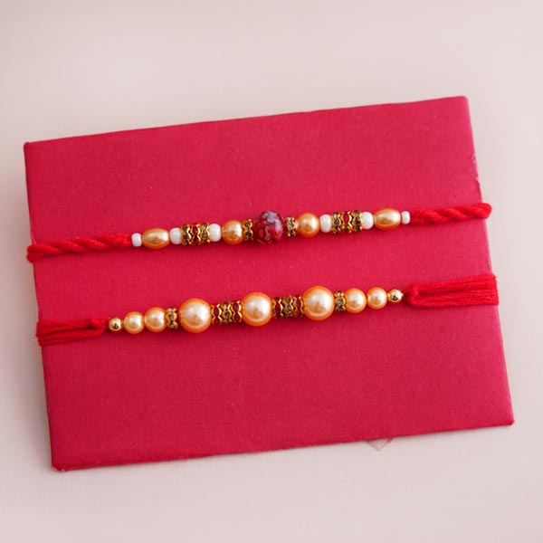 Two Pearl Rakhis with Jade Plant