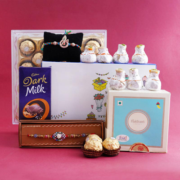 Two Designer Rakhi with Signature Box