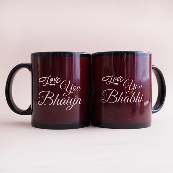 Bhaiya Bhabhi Rakhi with Personalized Mug and Chocolates