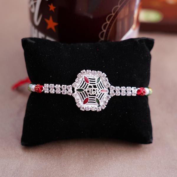 Silver Veera Rakhi Personalized Combo