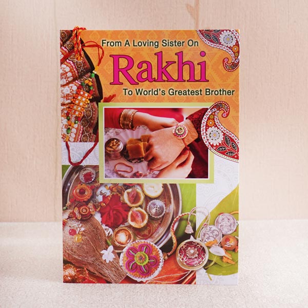 Two Fancy Rakhi with Greeting Card Combo