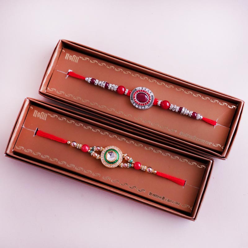 Four Designer Rakhi Hamper for Brothers