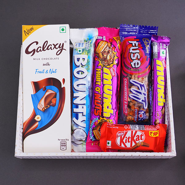 2 Golden Rakhi with Chocolate Box