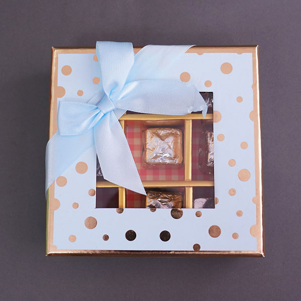 Set of 4 Designer Rakhi with Chocolate Basket
