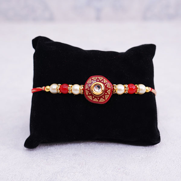Pearl Rakhi N Lucky Plant with Chocolate Combo