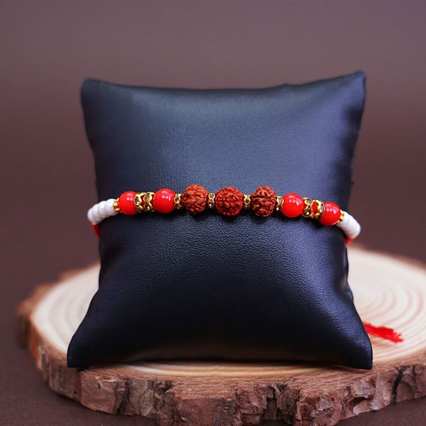 Rudraksha Rakhi with Money Plant Combo