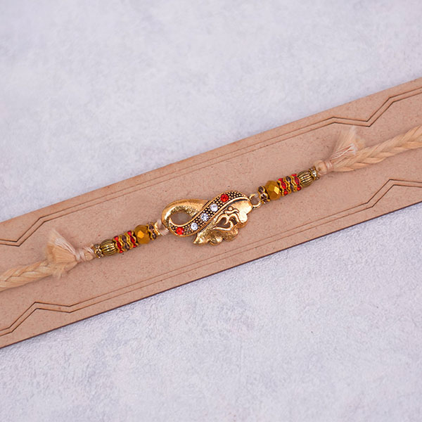 Rakhi with Cushion N Snake Plant Hamper