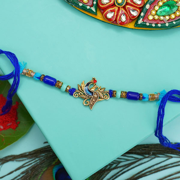 Blue Peacock Rakhi