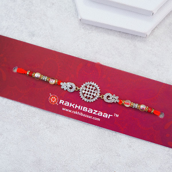 American Diamonds Rakhi with Bottle for Brother Gift Hamper