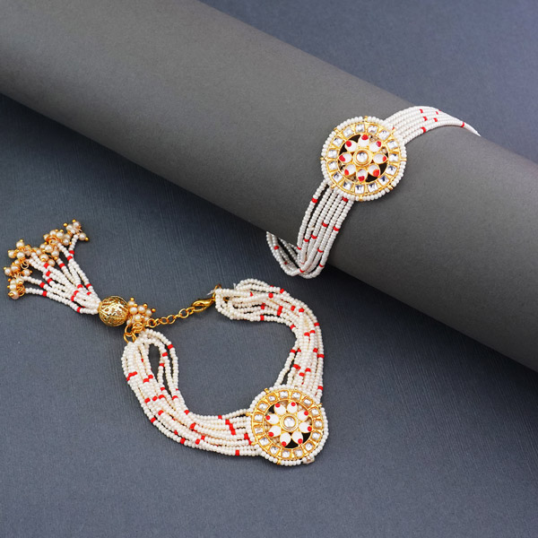Bhaiya N Bhabhi Pearl Rakhi Set