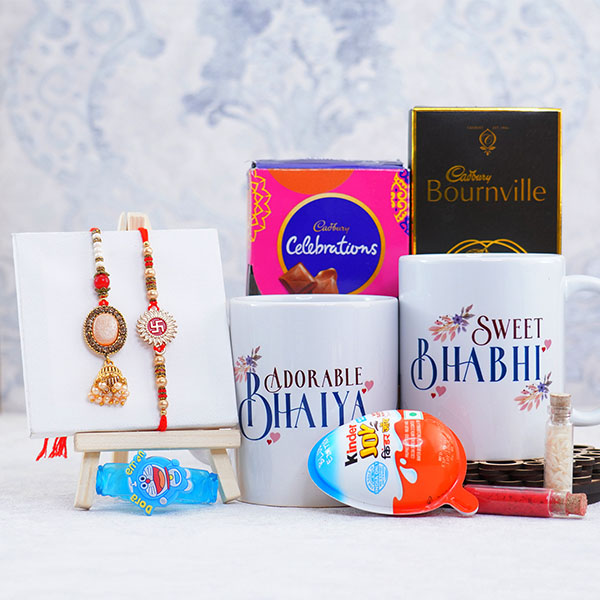 Bhaiya Bhabhi  N Kids Rakhi with Mugs Gift Hamper