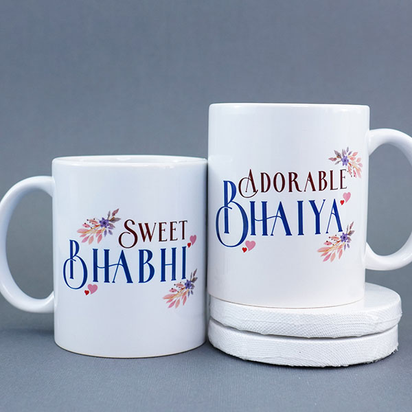 Bhaiya Bhabhi Rakhi with 2 Mugs N Assorted Chocolates