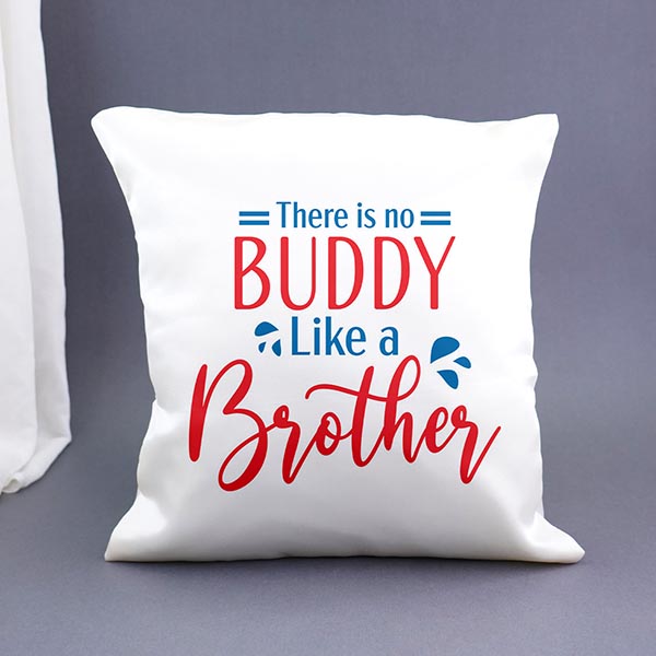 No Buddy Like a Brother Cushion with Rakhi Combo