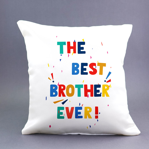 Designer Rakhi with Ferrero Rocher N Best Brother Cushion