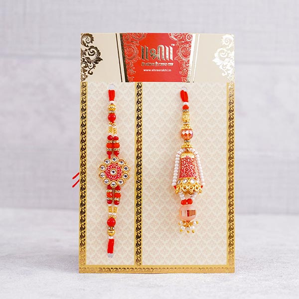 Graceful Bhaiya Bhabhi Rakhi with Dry Fruits Pack
