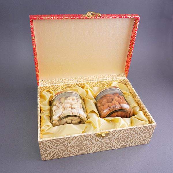 Set of Two Evil Eye Rakhis with Dry Fruits Gift Pack