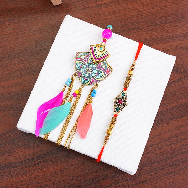 Family Rakhi Set with The Nut Lounge Dry Fruits