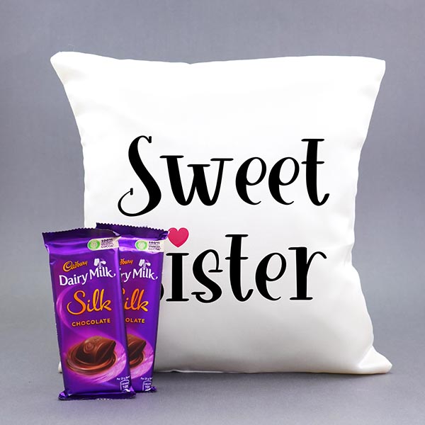 Cushion for Sister with Dairy Milk Silk