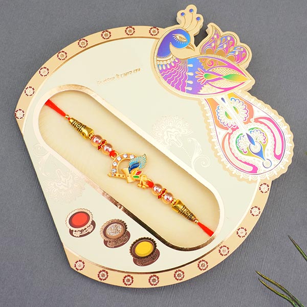 Krishna Feather Rakhi with Sweets