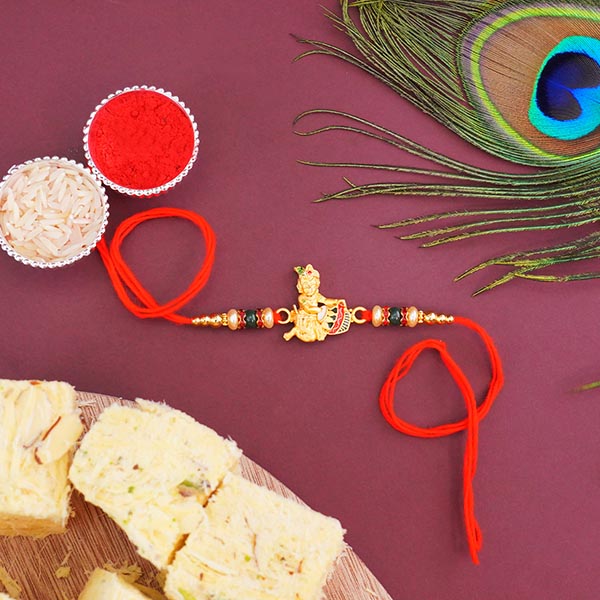 Laddoo Gopal Rakhi with Soan Papdi Sweets