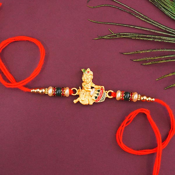 Laddoo Gopal Rakhi with Soan Papdi Sweets