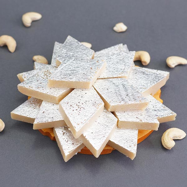 Set of Five Rakhis with Kaju Katli Gift Pack