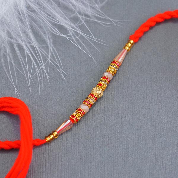 Bracelet Lumba Rakhi N Beaded Rakhi with Kaju Katli