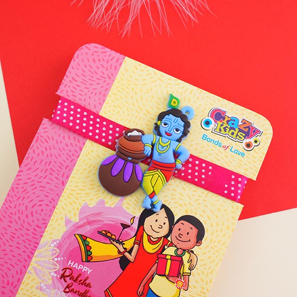Two Krishna Rakhis for Brother with Puja Thali
