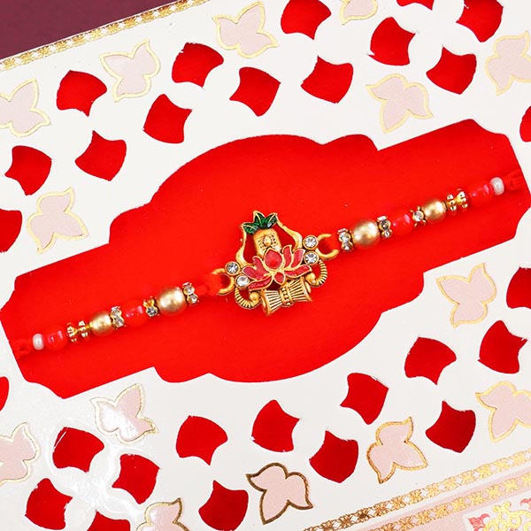 Designer Rakhi for Brother with Besan Laddu